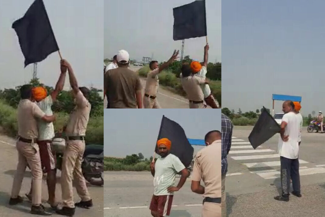 Anil Vij Farmer Black Flag Police Arrested Anil Vij Farmer Black Flag Police Arrested