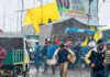 Farmer Protest Venue Rain Difficulties