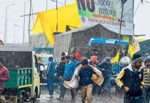 Farmer Protest Venue Rain Difficulties