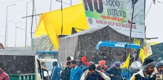 Farmer Protest Venue Rain Difficulties