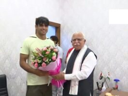 Neeraj Chopra Meet CM Manohar Lal Khattar