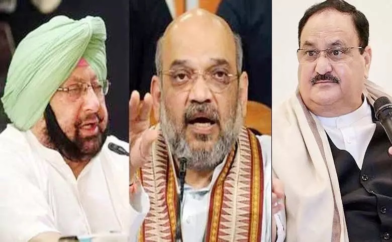 Captain Amarinder Singh Meet JP Nadda and Amit Shah Captain Amarinder Singh Meet JP Nadda and Amit Shah