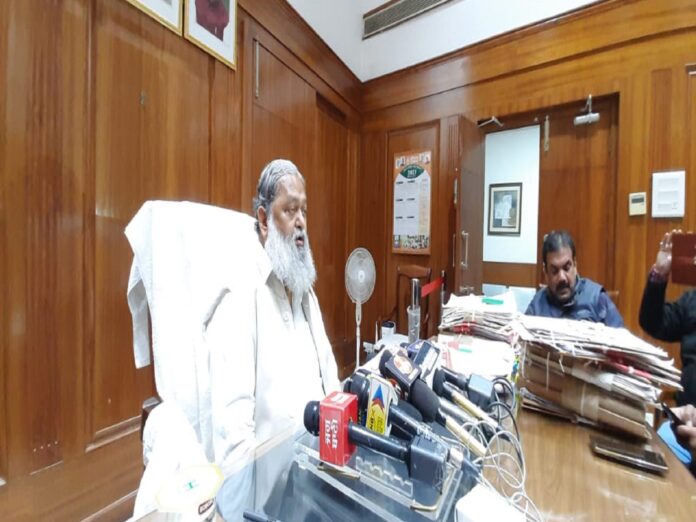 Haryana Home Minister Anil Vij