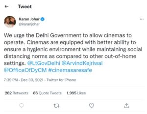 Karan Johar Tweet 