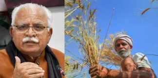 Haryana CM Manohar Lal Khattar & Farmer