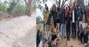 आसाखेड़ा नहर में री-लाइनिंग में किसानों ने भ्रष्टाचार के लगाए आरोप, जेई को बनाया बंधक