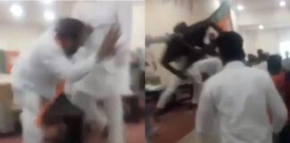 BJP की मीटिंग में कार्यकर्ताओं का हंगामा, खूब चलीं मेज-कुर्सियां