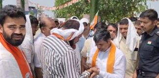 भाजपा की बैठक में पंचायत मंत्री महिपाल ढांडा की फिसली जुबान,