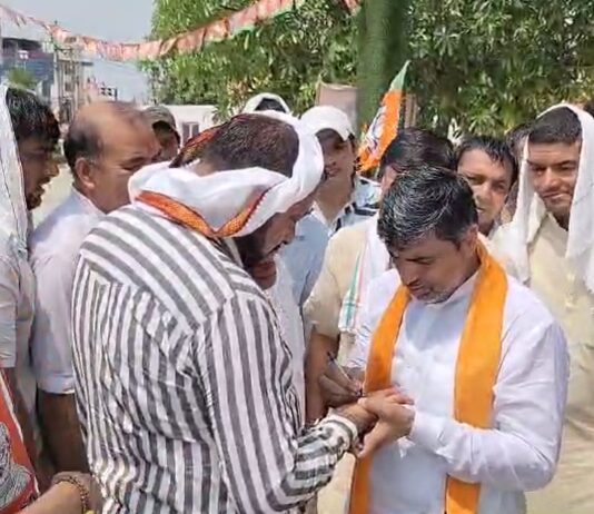 भाजपा की बैठक में पंचायत मंत्री महिपाल ढांडा की फिसली जुबान,