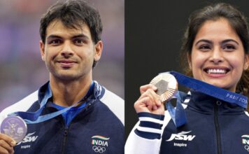 ओलंपिक खिलाड़ियों को इनामी राशि जारी, विनेश-नीरज को चार-चार, मनु को पांच करोड़ मिले ! ओलंपिक खिलाड़ियों को इनामी राशि जारी, विनेश-नीरज को चार-चार,
