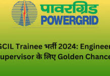 पावर ग्रिड कॉर्पोरेशन ऑफ इंडिया लिमिटेड (PGCIL) ने ट्रेनी पदों के लिए आवेदन आमंत्रित किए हैं।