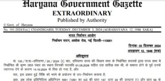 हरियाणा की राज्यसभा सीट पर उपचुनाव के लिए नोटिफिकेशन जारी