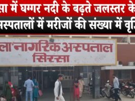 सिरसा में पिछले कई दिनों से घग्गर नदी पूरे उफान पर है।