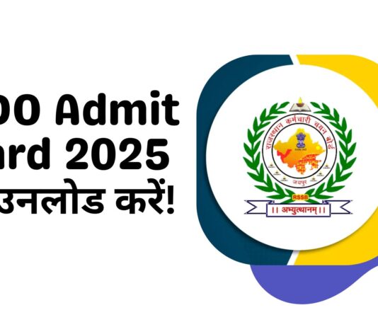 राजस्थान कर्मचारी चयन बोर्ड ने वीडीओ के लिए प्रवेश पत्र जारी कर दिए हैं।