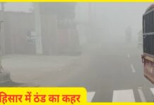 हरियाणा के पश्चिमी और दक्षिणी हिस्सों में शीतलहर और अधिकतर स्थानों पर कोहरा छाने और शीत दिवस की स्थिति देखने को मिलेगी।