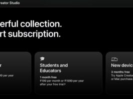 ऐपल ने सिर्फ 399 रुपये महीने के सब्सक्रिप्शन पर Apple Creator Studio पेश किया है।