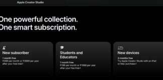 ऐपल ने सिर्फ 399 रुपये महीने के सब्सक्रिप्शन पर Apple Creator Studio पेश किया है।