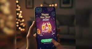 नए साल का जश्न शुरू हो चुका है, और सभी के फोन पर "हैप्पी न्यू ईयर" के मैसेज आ रहे हैं।