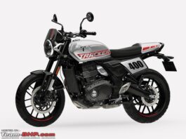 ट्रायम्फ इंडिया ने लंबे इंतजार के बाद आखिरकार भारतीय बाजार में अपनी 350 सीसी मोटरसाइकल ट्रैकर 400 लॉन्च कर दी है